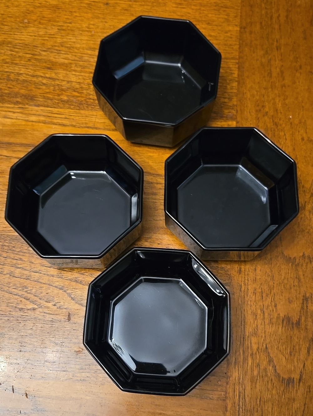 Black Octagonal Serving Bowls Set Of 4